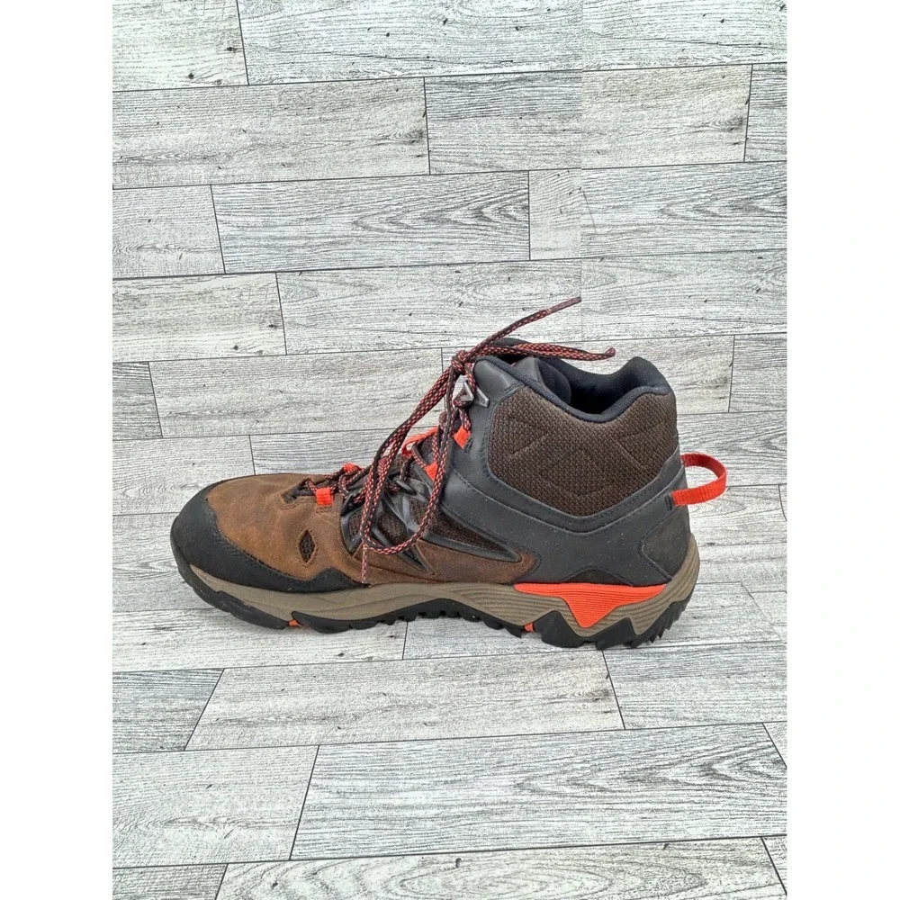 Merrell Clay Performance Men Sz 11.5 Hiking Boots Brown Orange Waterproof J09397